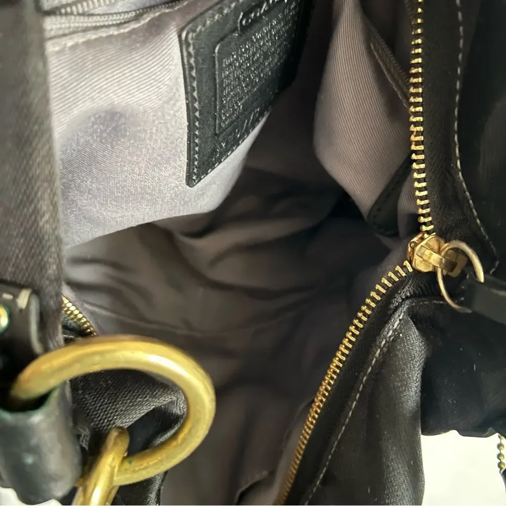 Coach 10619 Signature Canvas Shoulder Bag black Turnlock Y2K - Picture 14 of 16